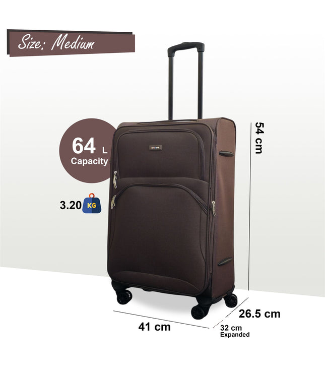 Gosford Medium Soft Shell Suitcase in Brown