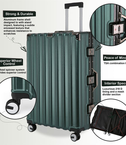 Airdrie Set of 3 Hard Shell Suitcase in Green