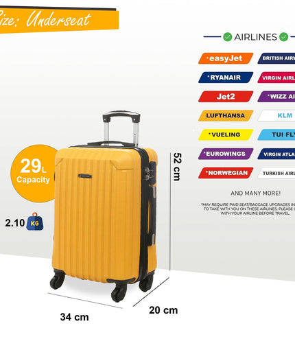 Corowa Underseat Hard Shell Suitcase in Yellow