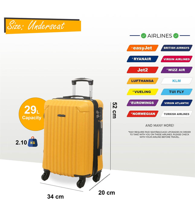 Corowa Underseat Hard Shell Suitcase in Yellow