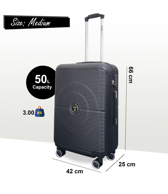 Seto Medium Hard Shell Suitcase in Black