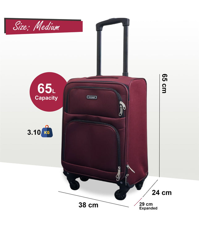 Tahara Medium Soft Shell Suitcase in Wine