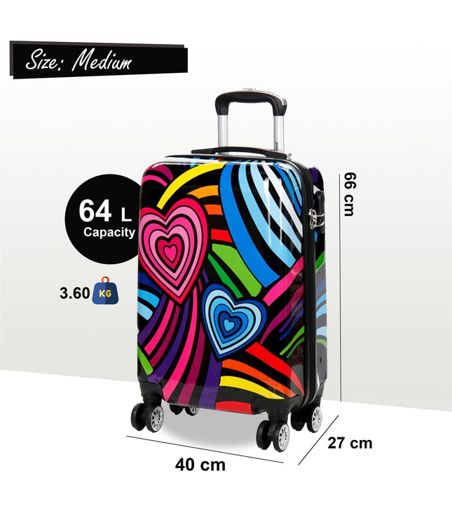 Congleton Medium Hard Shell Suitcase in Hearts