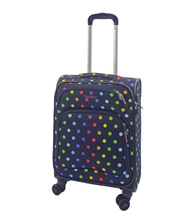 Ashbourne Cabin Soft Shell Suitcase in Dots