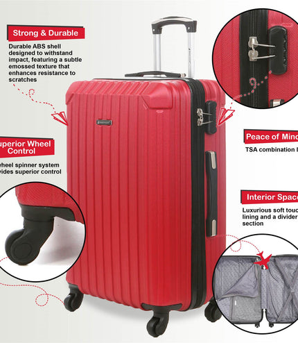 Corowa Cabin Hard Shell Suitcase in Red