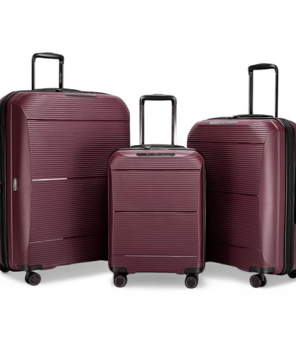 Abiko Set of 3 Hard Shell Suitcase in Burgundy