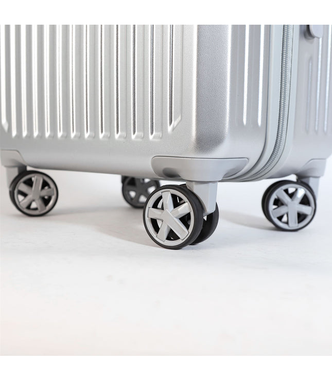 Hard Shell Silver Rimowa Inspired TSA Cabin Luggage Suitcase Durable Spinner Carry-On