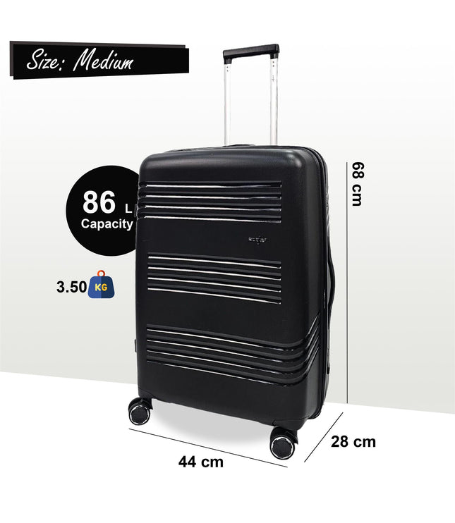 Camborne Medium Hard Shell Suitcase in Black