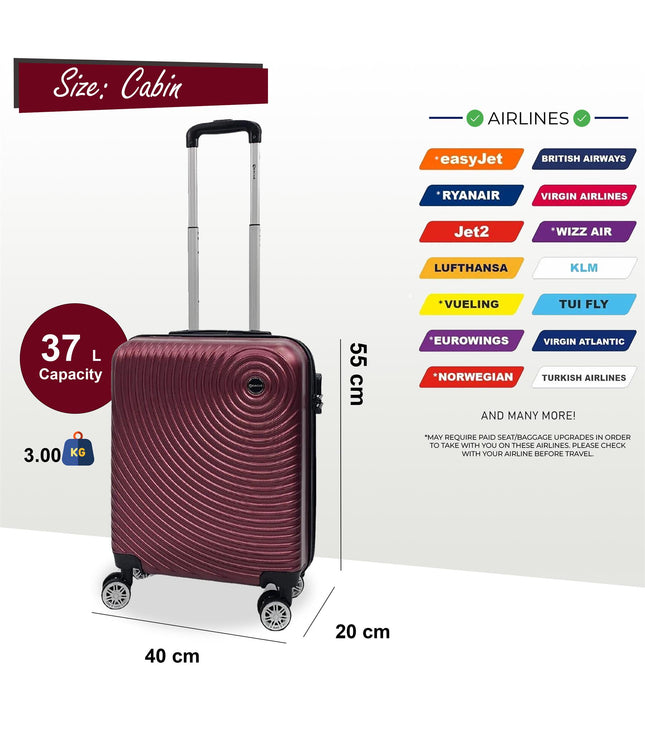 Chorley Cabin Hard Shell Suitcase in Burgundy