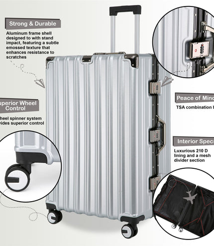 Airdrie Set of 3 Hard Shell Suitcase in Silver