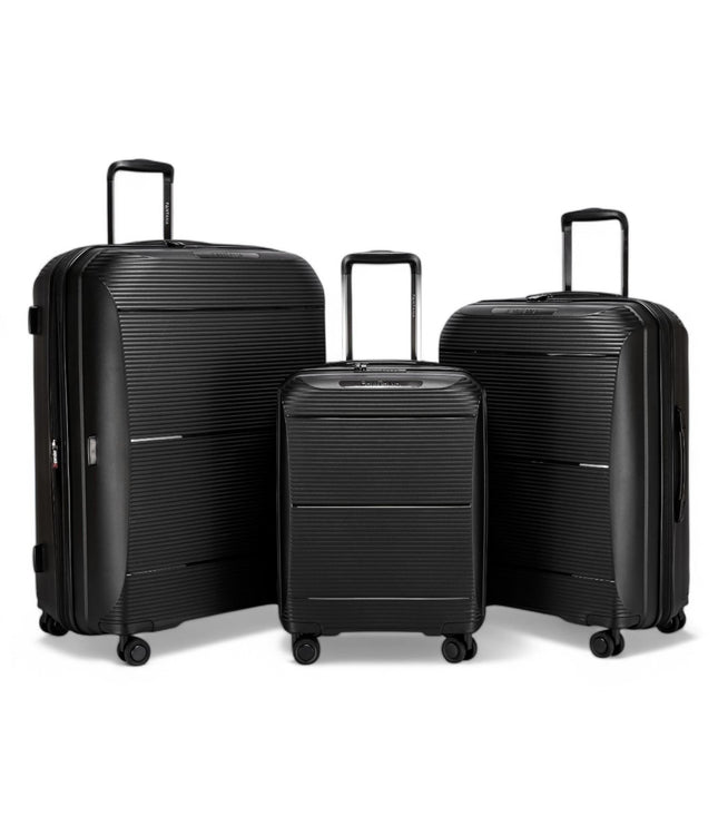 Abiko Set of 3 Hard Shell Suitcase in Black