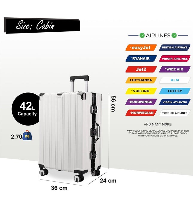 Airdrie Cabin Hard Shell Suitcase in White