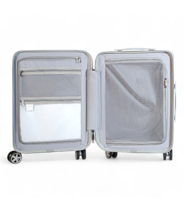 Hard Shell Silver Rimowa Inspired TSA Cabin Luggage Suitcase Durable Spinner Carry-On