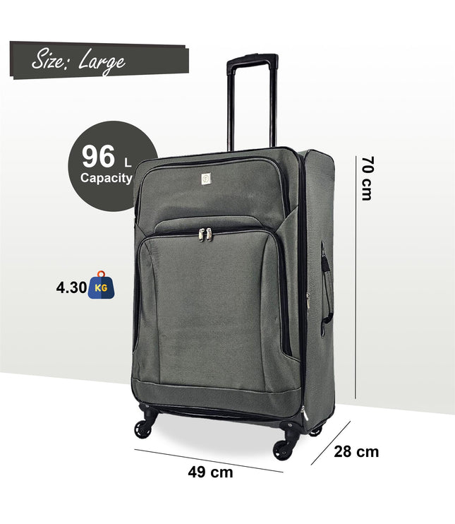 Corsham Large Soft Shell Suitcase in Grey