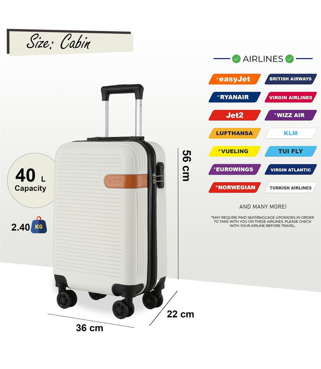 Calgary Cabin Hard Shell Suitcase in Cream
