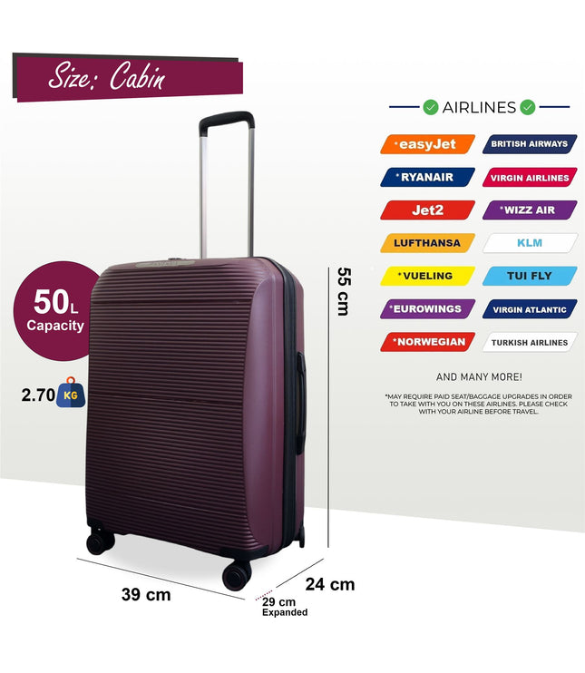 Abiko Cabin Hard Shell Suitcase in Burgundy