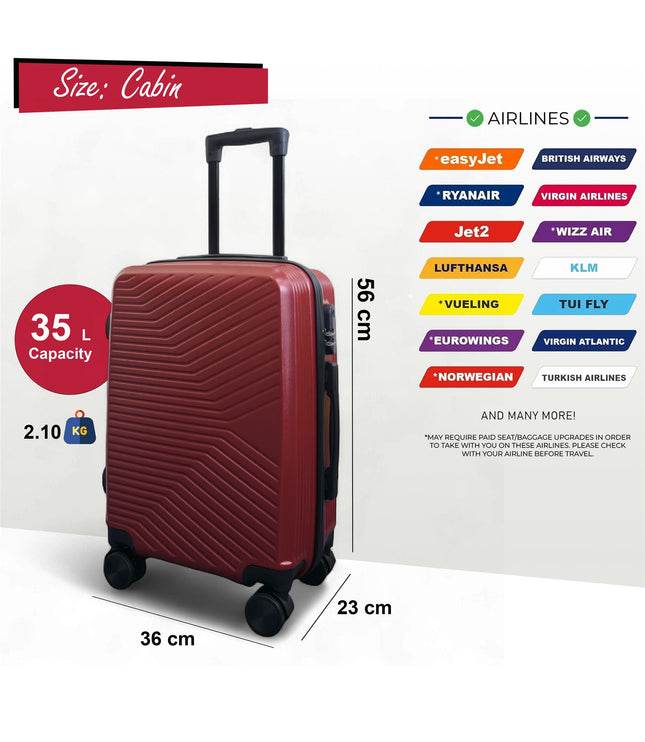 Junee Cabin Hard Shell Suitcase in Red
