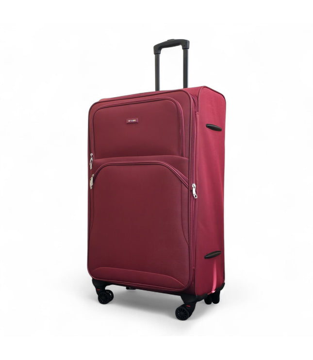 Gosford Large Soft Shell Suitcase in Burgundy Red