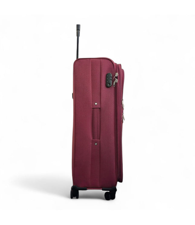 Gosford Large Soft Shell Suitcase in Burgundy Red