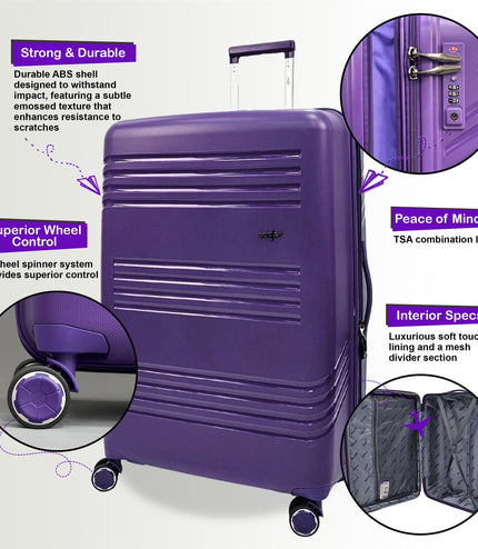 Camborne Set of 3 Hard Shell Suitcase in Purple