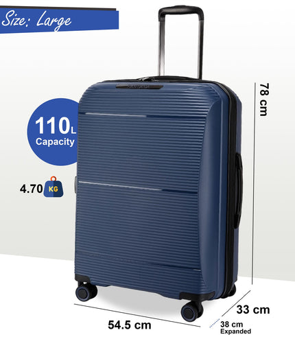 Abiko Large Hard Shell Suitcase in Navy