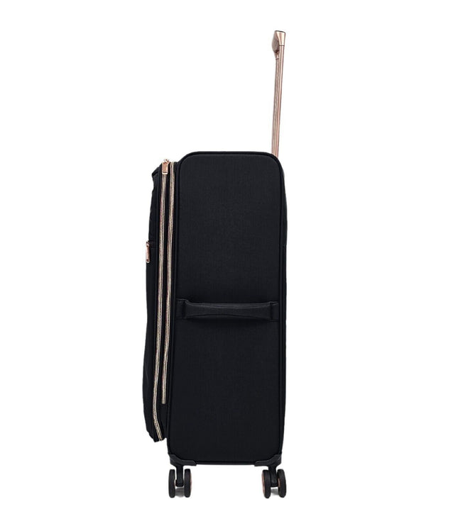 Bexley Medium Soft Shell Suitcase in Black