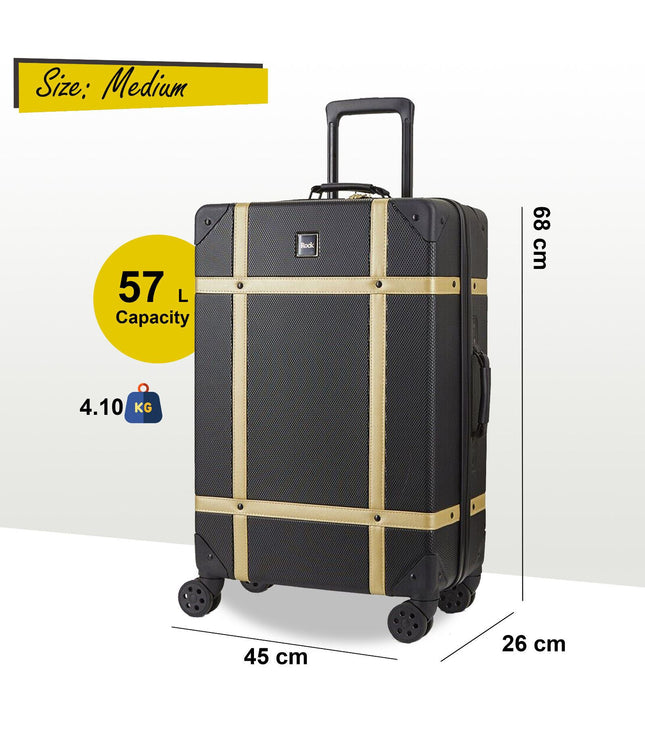 Alston Medium Hard Shell Suitcase in Black Gold