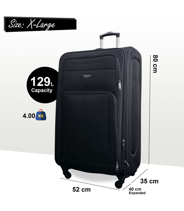 Nagoya X-Large Soft Shell Suitcase in Black