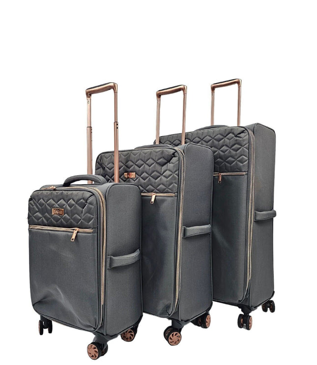 Bexley Set of 3 Soft Shell Suitcase in Grey