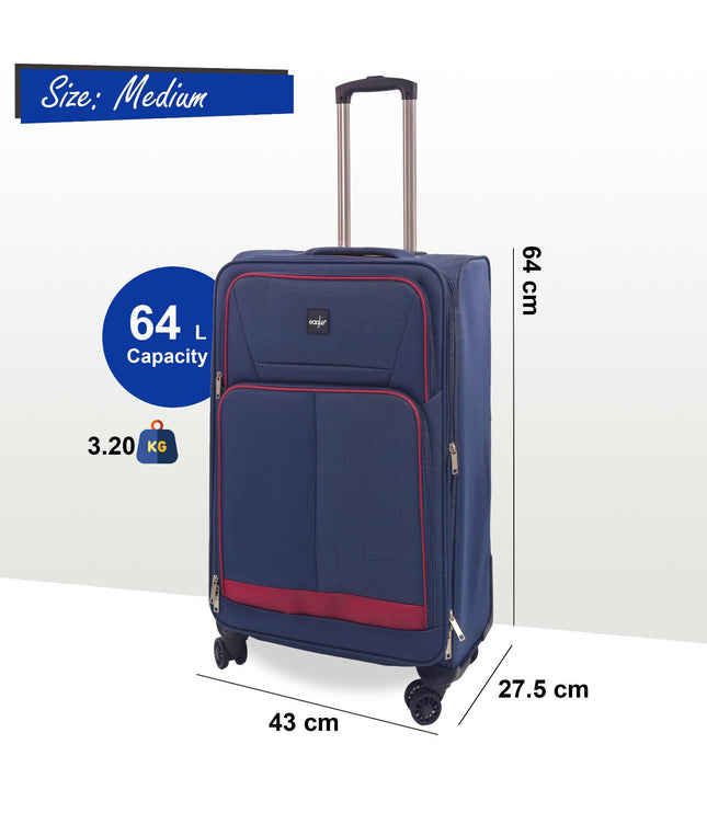 Andover Medium Soft Shell Suitcase in Navy