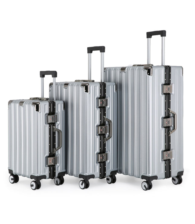 Airdrie Set of 3 Hard Shell Suitcase in Silver