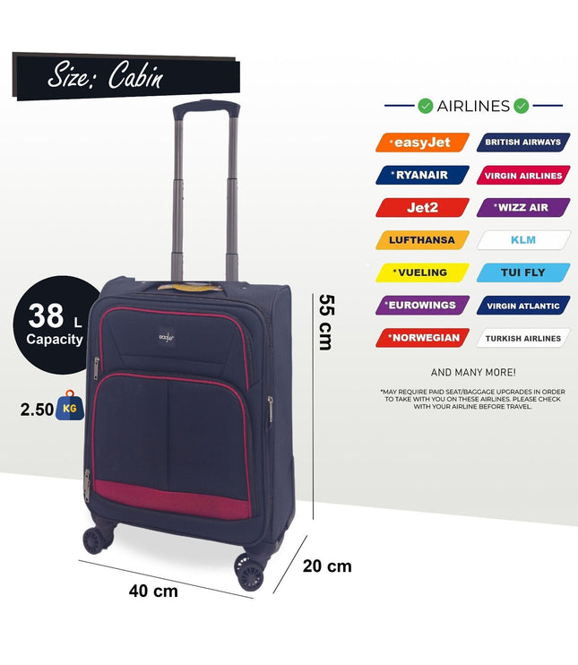 Arundel Cabin Soft Shell Suitcase in Black