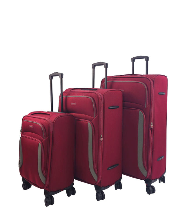 Arundel Set of 3 Soft Shell Suitcase in Burgundy