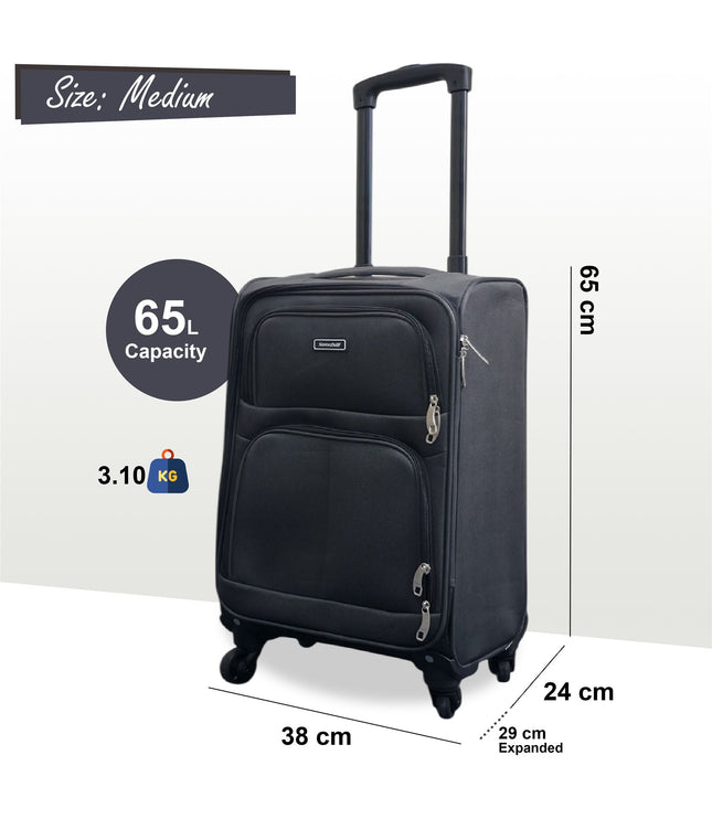 Tahara Medium Soft Shell Suitcase in Grey