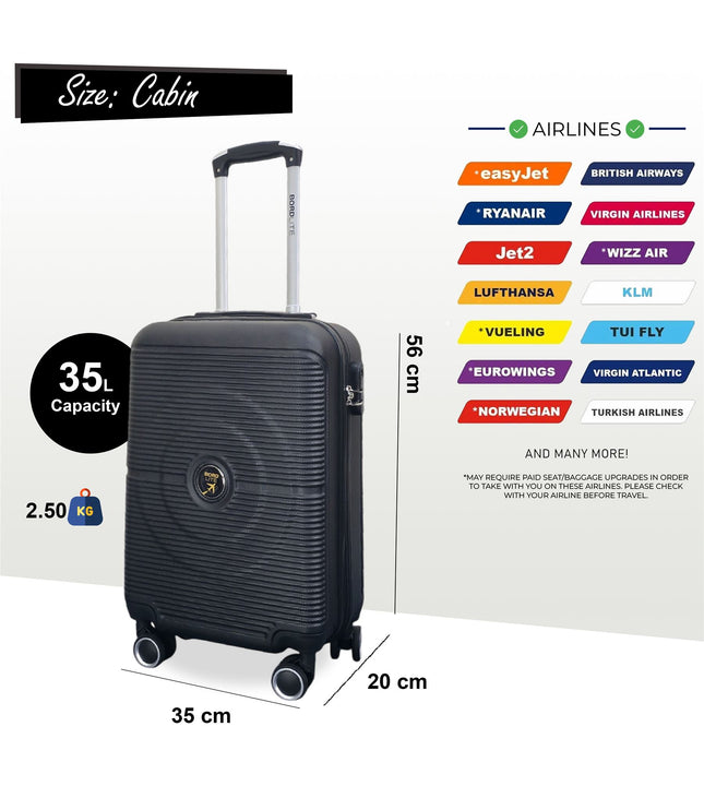 Seto Cabin Hard Shell Suitcase in Black