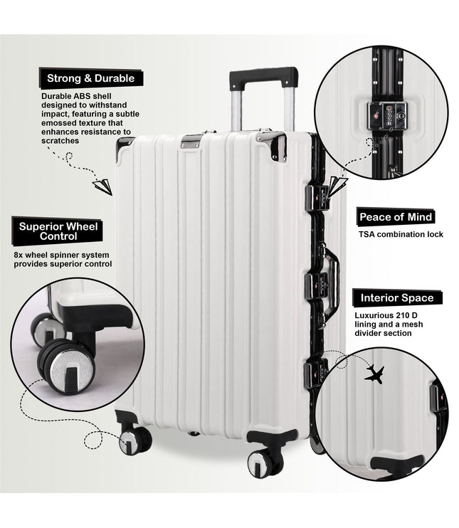 Airdrie Set of 3 Hard Shell Suitcase in White