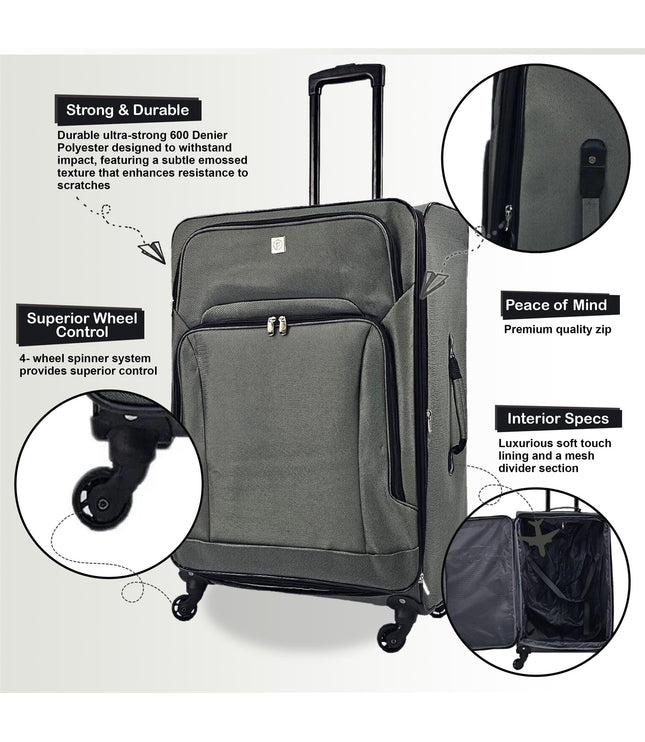 Corsham Cabin Soft Shell Suitcase in Grey
