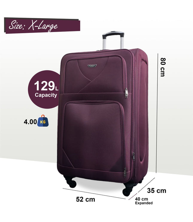 Nagoya X-Large Soft Shell Suitcase in Purple