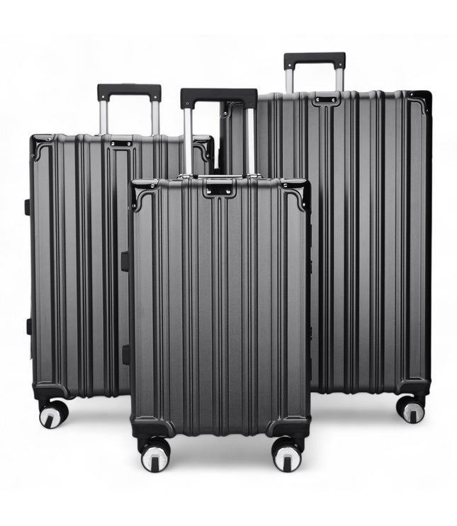 Airdrie Set of 3 Hard Shell Suitcase in Charcoal Black