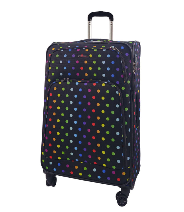 Ashbourne Large Soft Shell Suitcase in Dots