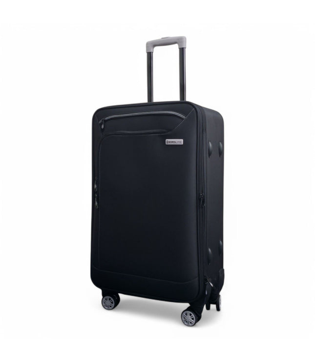 Handa Medium Soft Shell Suitcase in Black