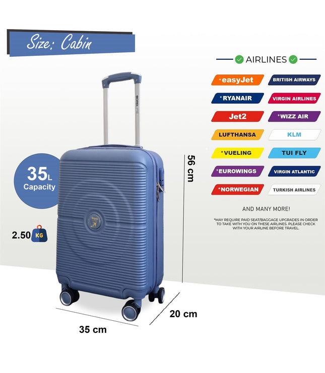 Seto Cabin Hard Shell Suitcase in Light Blue