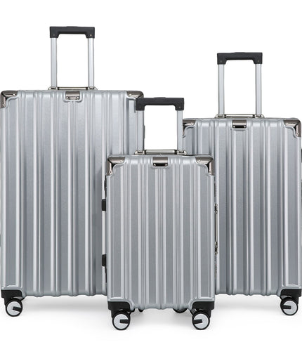 Airdrie Set of 3 Hard Shell Suitcase in Silver