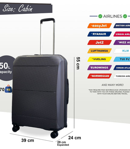 Abiko Cabin Hard Shell Suitcase in Grey