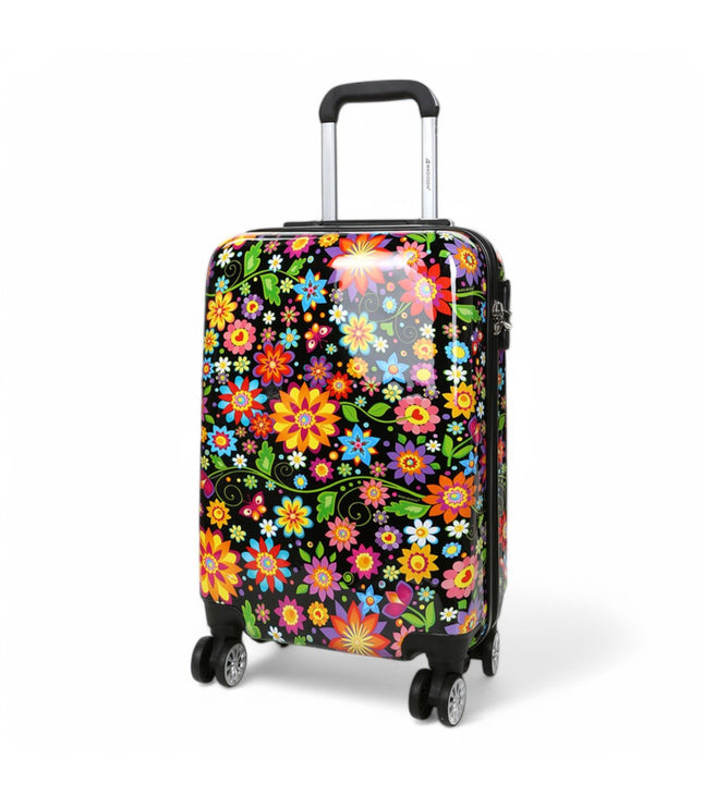 Ballina Cabin Hard Shell Suitcase in Black Flower