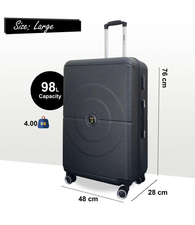Seto Large Hard Shell Suitcase in Black