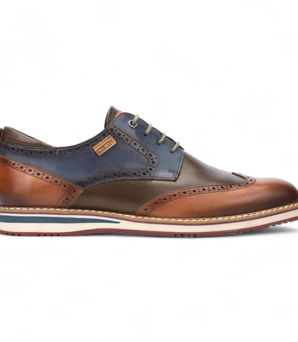 Pikolinos Men's Brandy Brown Leather Brogue Lace-Up Oxford Shoes - Avila