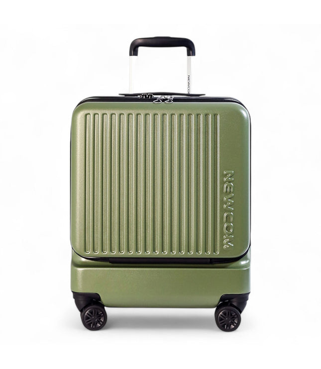 Durable EasyJet Ryanair 39 x 26 x 51.5 cm Olive Green Front Open Cabin Luggage Travel Suitcase