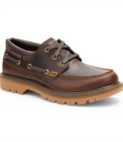 CAT (Caterpillar) Mens Tan Brown Leather Low-Cut Boots - Colorado Boat Lo