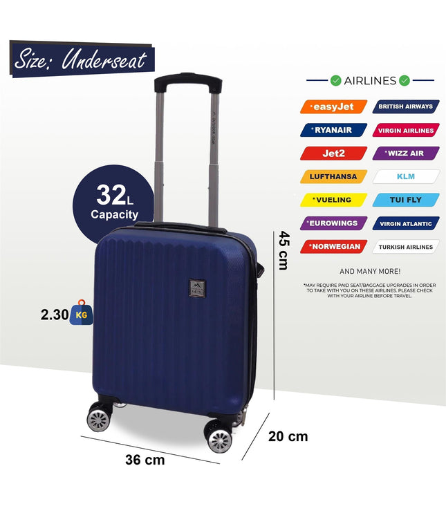 Alsager Underseat Hard Shell Suitcase in Blue
